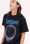 Time travel t-shirt retro clock print tee grunge top white