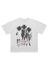 Punk cartoon t-shirt spiky hair tee retro grunge top white