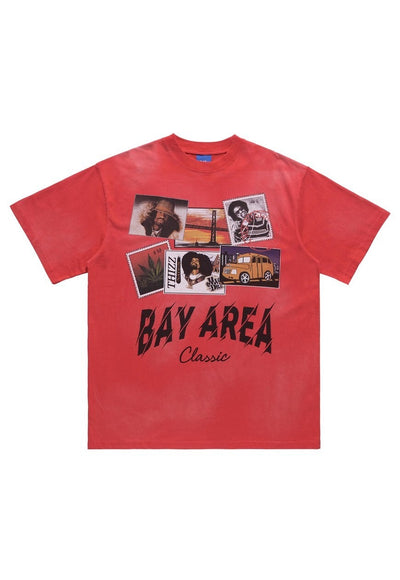 San Francisco t-shirt Bay area tee retro American top red