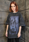 Gothic t-shirt ghost top vintage wash grunge punk tee grey