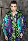 Snake jacket purple handmade reversible python fleece coat