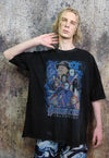 Horror movie t-shirt Y2K retro Gothic tee in acid black