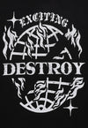 Destroy slogan t-shirt grunge earth tee retro Gothic top