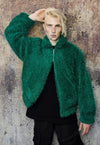 Faux fur bomber jacket fluffy aviator jacket soft coat green