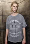 Gothic tshirt premium vintage wash retro grunge tee in grey