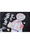 Anime girl t-shirt Japanese cartoon tee retro wash top grey