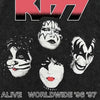 Vintage Kiss band t-shirt vintage wash retro rocker tee punk top metalcore jumper punk pullover in acid grey