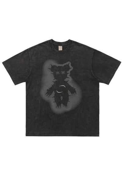 Spiky bear t-shirt gothic tee retro teddy grunge top purple