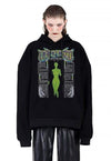 Music stars hoodie pop culture pullover raver top eternal slogan premium grunge jumper in black