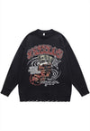 Money print sweater knitted distressed gangster jumper beige