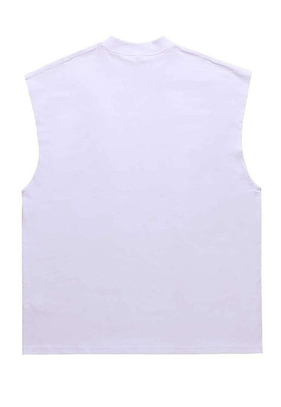 Abstract sleeveless t-shirt raver tank top retro surfer vest