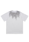 Star print t-shirt graffiti neckline tee grunge top in white