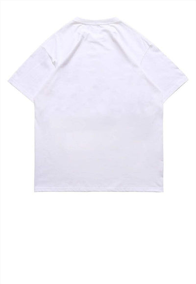 Renaissance print t-shirt retro art tee sculpture top white