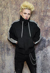 Gorpcore bomber utility sports jacket cropped varsity black