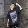 Friday 13th t-shirt vintage wash Horror movie tee Jason the killer top creepy Gothic jumper in acid grey