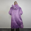 Shaggy purple haze coat hooded lilac jacket Eras tour inspired overcoat long hair fluffy trench neon Lavender bomber raver fleece in violet