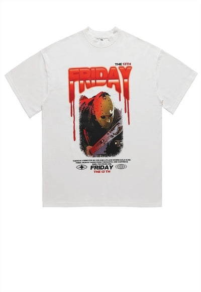 Friday the 13th t-shirt Jason killer tee movie top in black