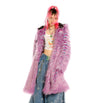 Festival shaggy faux fur longline jacket fluorescent raver bomber fluffy raver coat fleece party bomber neon burning man coat bright green