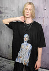 Robot t-shirt Ex machina print tee punk Alien top acid black