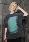 Ghost t-shirt vintage wash abstract graffiti tee acid black