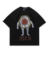 Eye print t-shirt grunge monster tee punk skater top white