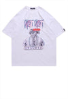 Money print t-shirt American dollar tee balaclava top White