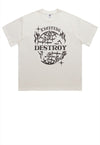 Destroy slogan t-shirt grunge earth tee retro Gothic top