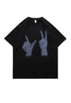 X-ray t-shirt sign language tee skeleton hands top in white