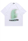 Abstract print grunge t-shirt Gothic tee obscure top White