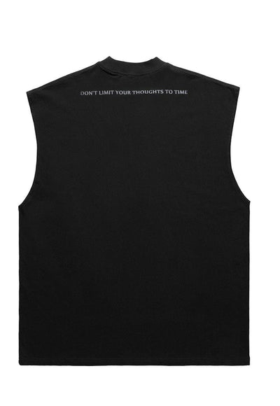 Raver print tank top surfer vest retro sleeveless t-shirt