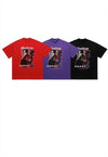 Retro slogan t-shirt vintage poster print tee anime top red