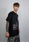 Bondage t-shirt S&M graffiti tee grunge paint top in black