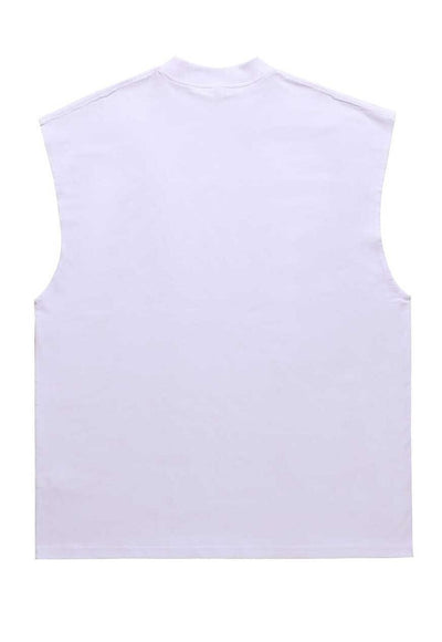 Hip-hop sleeveless t-shirt retro rapper tank top surfer vest