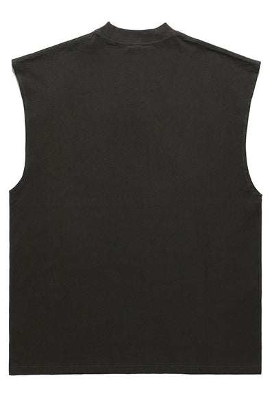 Rapper print tank top surfer vest retro sleeveless t-shirt