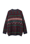 Geometric sweater ethnic pattern knitted jumper grunge top