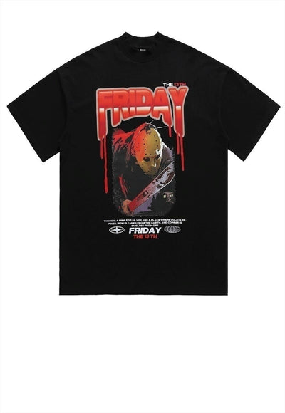 Friday the 13th t-shirt Jason killer tee movie top in white