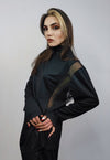 Mesh top black sheer turtleneck sweatshirt transparent top