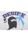 Desire slogan t-shirt balaclava print tee grunge top white