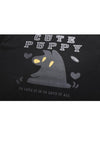 Puppy slogan t-shirt monster print tee grunge top in black