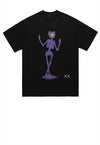 Skeleton print t-shirt psychedelic tee grunge emoji top