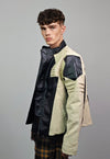 Motorcycle jacket faux leather racing bomber colour block