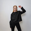 Asymmetric catwalk jacket going out shirt bomber Gothic top punk blouse rocker jumper long sleeve psychedelic pullover in black