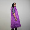 Purple haze faux fur sleeveless jacket long fuzzy lilac gilet Eras vest top festival fluffy violet coat lavender bomber neon shaggy rave mac