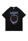 Time travel t-shirt retro clock print tee grunge top white