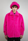 Pink bucket hat fleece festival cap neon fisherman bolero