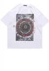 Graffiti t-shirt Gothic tee grunge geometric top in white