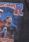 Neymar print t-shirt grunge sports tee retro football top