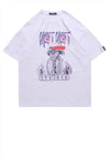 Money print t-shirt American dollar tee balaclava top white