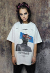 Cyber punk t-shirt grunge robot tee raver top in white