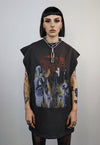 Rocker sleeveless t-shirt death print tank top surfer vest